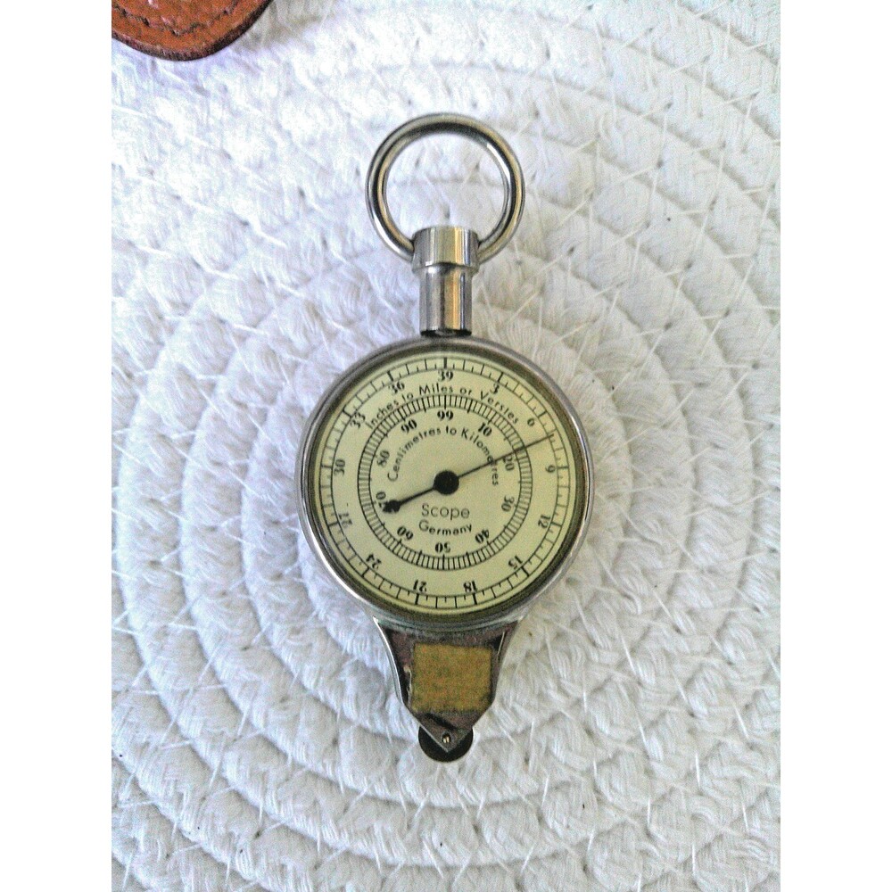 Map Measure Inches to Miles, Cent. to Kilometers  Opisometer  with Case Germany